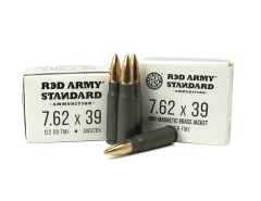 Red Army Standard 7.62x39 122 GR FMJ, 1000 RD CASE, NON-MAGNETIC BRASS JACKET 