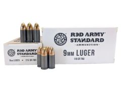 Red Army Standard 9mm Luger 115 GR. FMJ, 1000 RD CASE